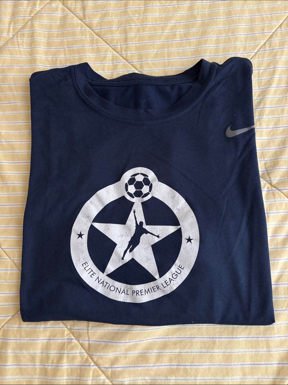 Nike Navy Blue Soccer ENPL Star Graphic Tee, Mens L, Dri-Fit